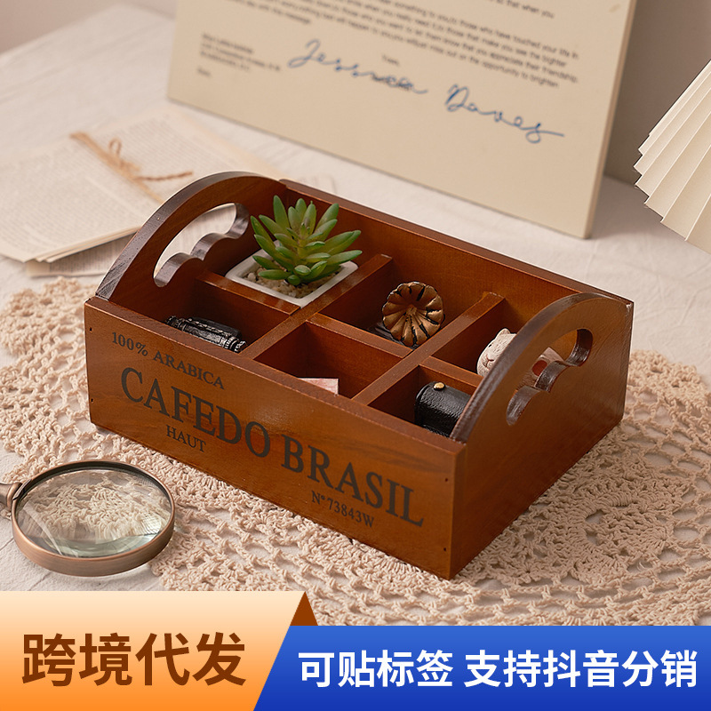 Storage & Organization - Caja de almacenamiento portátil de madera