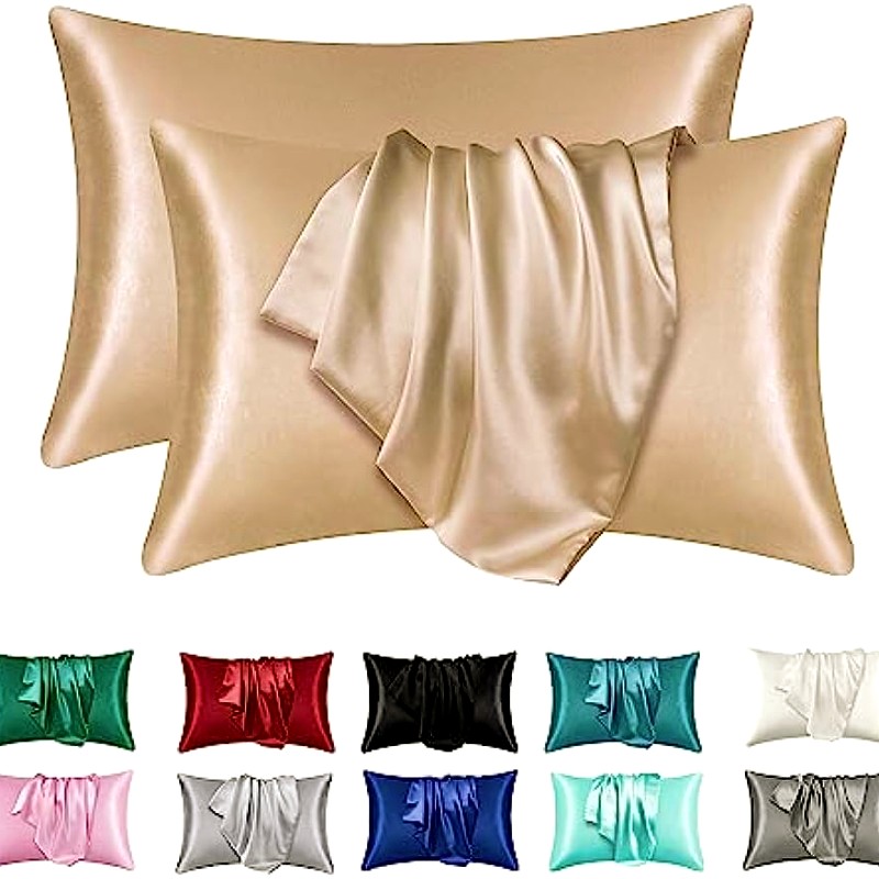 Satin Silk Pillowcase Hair Skin - Juego de 2 Fundas de Almohada