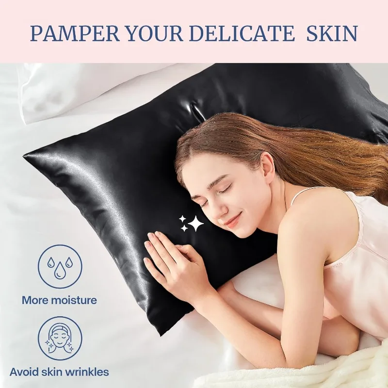 Satin Silk Pillowcase Hair Skin - Funda de almohada de satén de