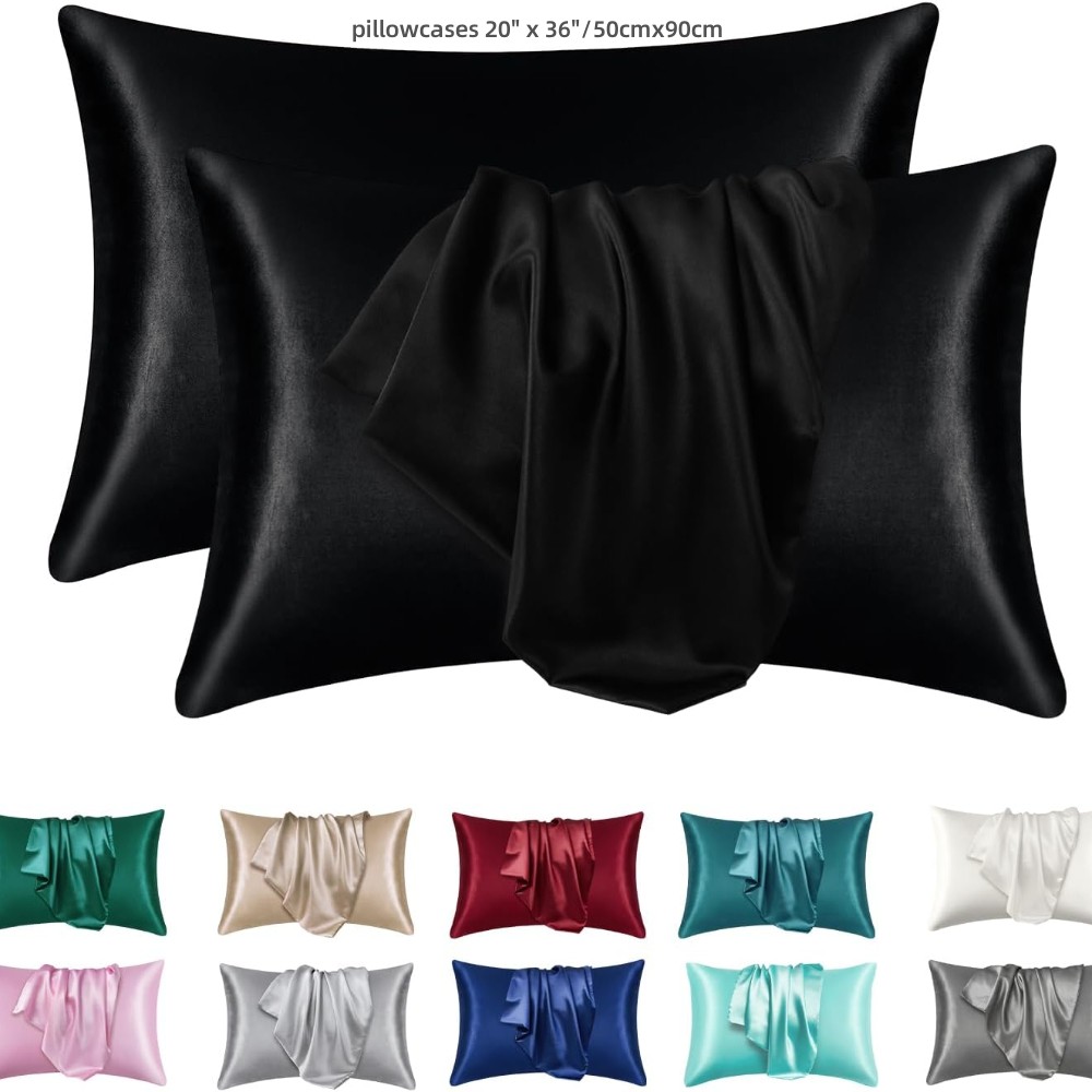 Paquete de 2 fundas de almohad - Satin Silk Pillowcase Hair Skin reseña y precio