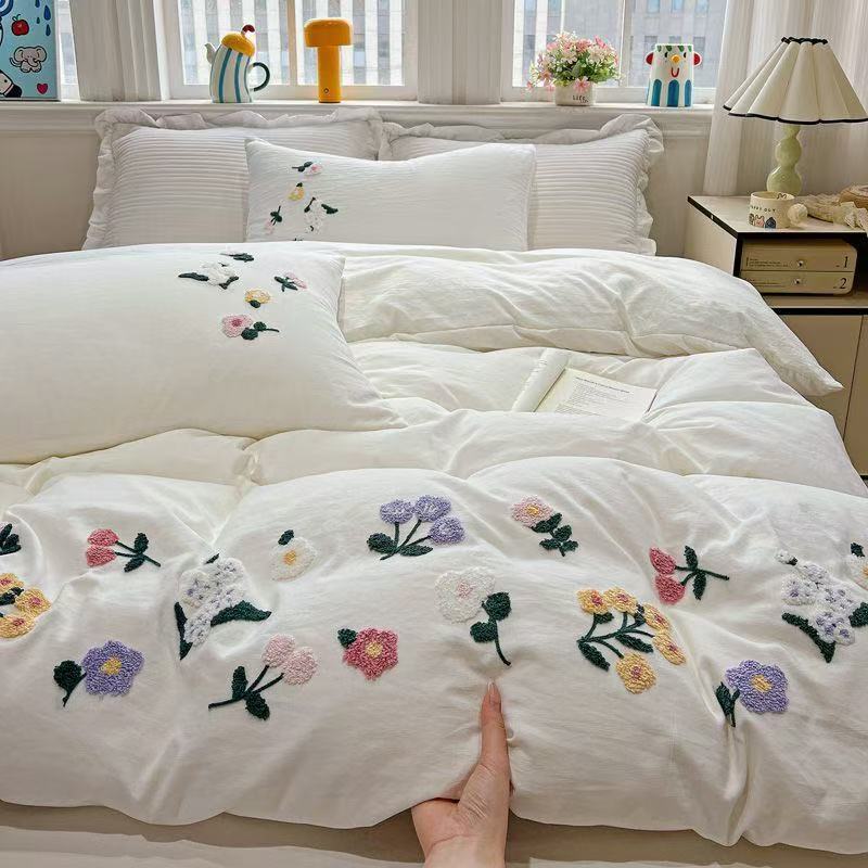 Funda de edredón con bordados  - Aesthetic Floral Duvet Cover reseña y precio