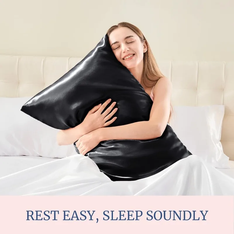 Funda de almohada de satén de  - Satin Silk Pillowcase Hair Skin reseña y precio