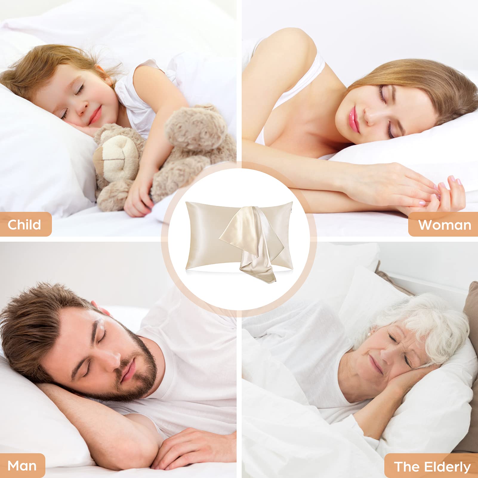 Fundas de almohada de satén pa - Satin Silk Pillowcase Hair Skin reseña y precio
