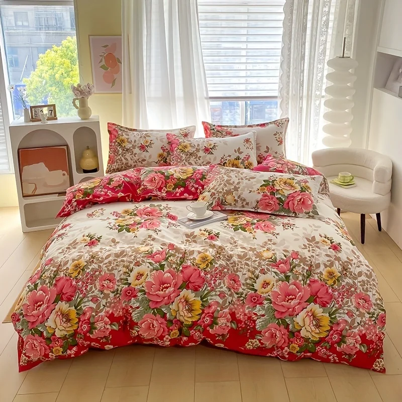Juego de funda nórdica floral  - Duvet Cover Sets With Zipper reseña y precio